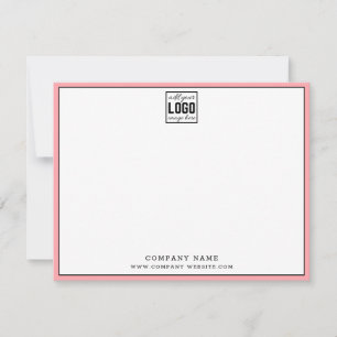 Carte De Correspondance Bordure rose couleur de marque modifiable du logo