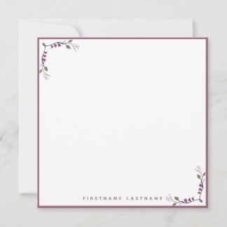 Carte De Correspondance Bordure rose or florale
