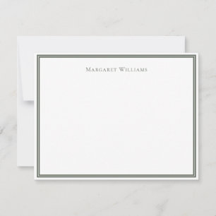 Carte De Correspondance Bordure Vert Sauge Foncé Professionnel Moderne