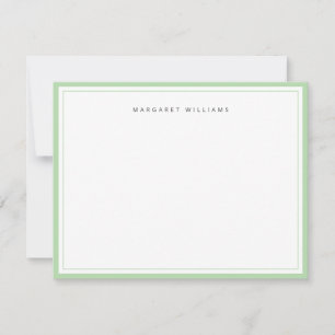 Carte De Correspondance Bordure Vert Sauge Simple Minimaliste