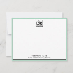 Carte De Correspondance Bordure verte du logo commercial modifiable