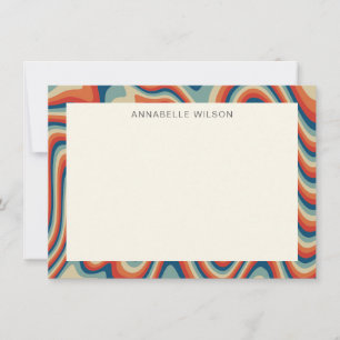 Carte De Correspondance Bordures colorées Retro Stripes Bordure Nom person