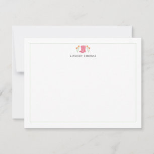 Carte De Correspondance Bottes de pluie florales personnalisées Papeterie
