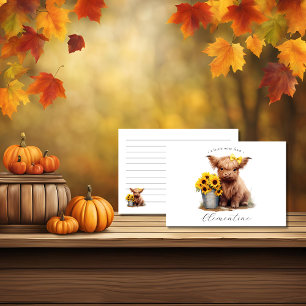 Carte De Correspondance Bouche de tournesol de vache Highland