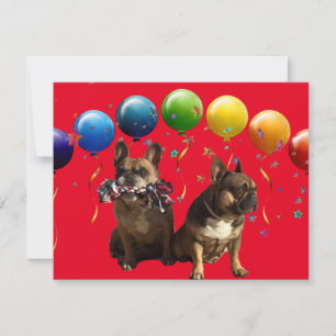 Carte De Correspondance Bouledogue français deux amis