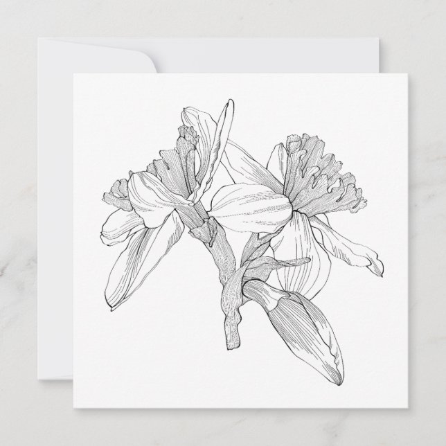 Carte De Correspondance Bouquet de fleurs de jonquilles. (Devant)