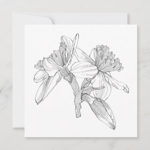 Carte De Correspondance Bouquet de fleurs de jonquilles.
