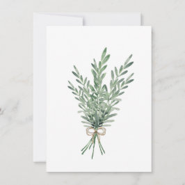 Carte De Correspondance Bouquet de romarin d'aquarelle avec bec de jute