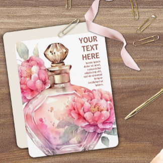Carte De Correspondance Bouteille de parfum rose plat