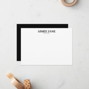 Carte De Correspondance Boutique de luxe minimaliste audacieuse noir/blanc