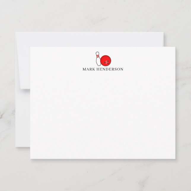 Carte De Correspondance Bowling Thème Personnalisé Papeterie Bowling (Devant)
