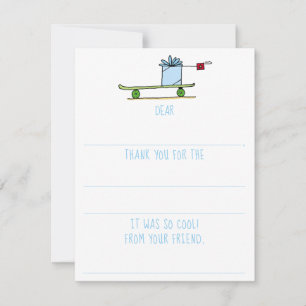 Carte De Correspondance Boys Remplir le skateboard Anniversaire Merci