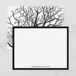 Carte De Correspondance Branches rustiques Abstraites en noir et blanc