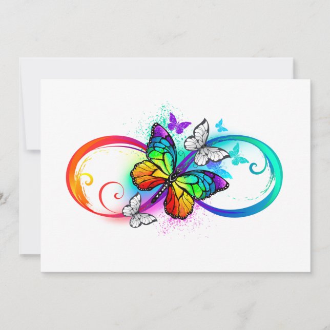 Carte De Correspondance Bright infinity with rainbow butterfly (Devant)