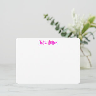 Carte De Correspondance Brosse manuscrite Script personnalisé Berry rose
