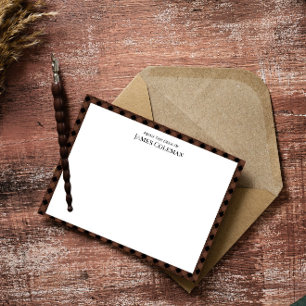 Carte De Correspondance Brown Buffalo Check Du Bureau De Nom Élégant