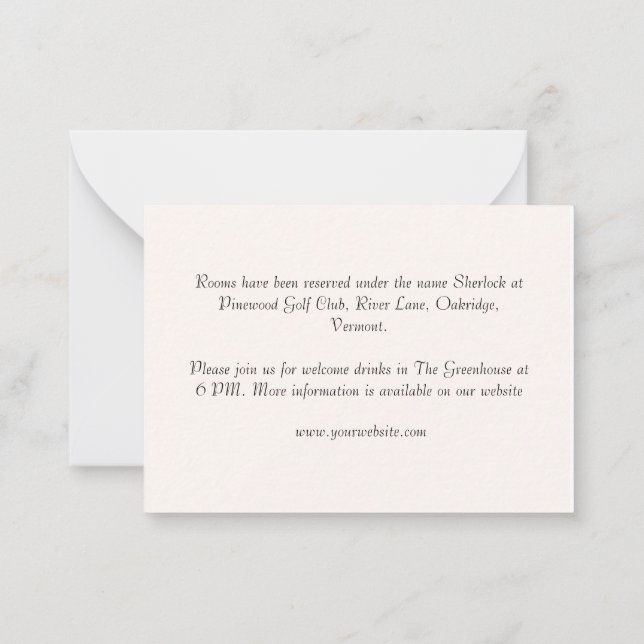 Carte De Correspondance Brown rose clair Élégant Mariage rustique (Dos)