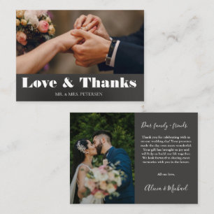 Carte De Correspondance Budget amour merci script simple mariage merci