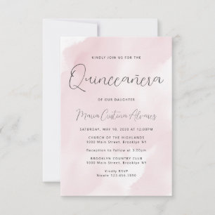 Carte De Correspondance Budget Blush rose 15e anniversaire Quinceañera Inv