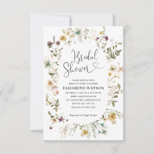 Carte De Correspondance Budget Boho Chic Fleur sauvage Floral Fête des mar