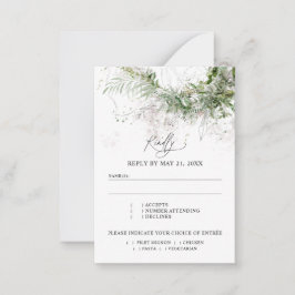 Carte De Correspondance Budget Boho Greenery Wedding RSVP
