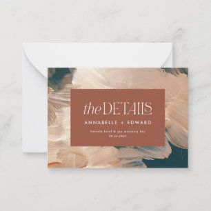 Carte De Correspondance budget boho peint terre cuite mariage 