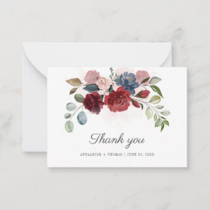 Carte De Correspondance Budget Burgundy Floral Greenery Wedding