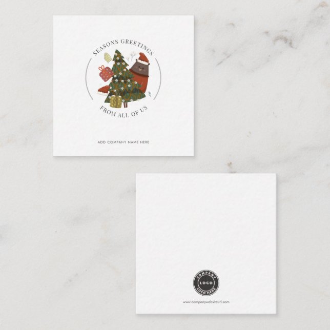Carte De Correspondance Budget Business Logo Accueil de Noël d'entreprise (Devant / Derrière)
