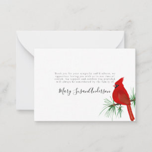 Carte De Correspondance BUDGET Cardinal Funeral Memorial Merci note