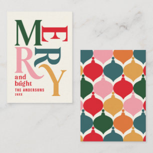 Carte De Correspondance budget Coloré vintage merry chritsmas vacances