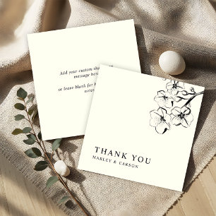 Carte De Correspondance Budget esquissé Mariage floral Merci ivoire