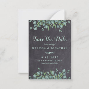 Carte De Correspondance Budget Eucalyptus Rustique Enregistrer La Date