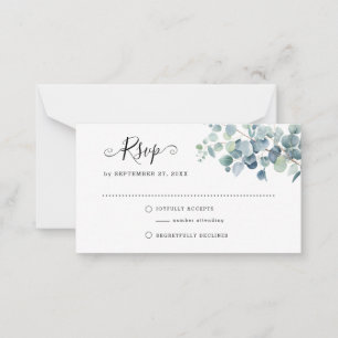 Carte De Correspondance BUDGET Eucalyptus Sage Vert RSVP Printemps Mariage
