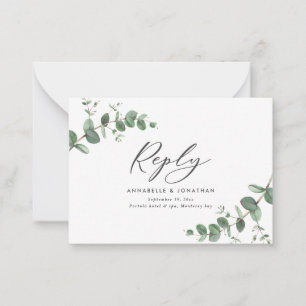 Carte De Correspondance Budget Eucalyptus Verdure Mariage RSVP réponse