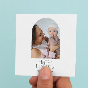 Carte De Correspondance Budget famille photo vacances hiver carré