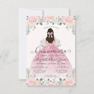 Carte De Correspondance Budget Floral Blush rose 15e anniversaire Quincean