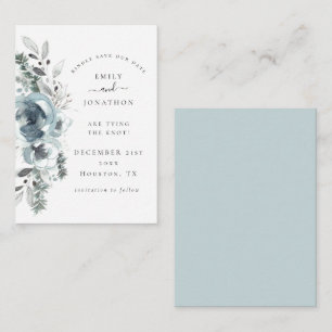 Carte De Correspondance Budget Floraux d'hiver Mariage Enregistrer la date