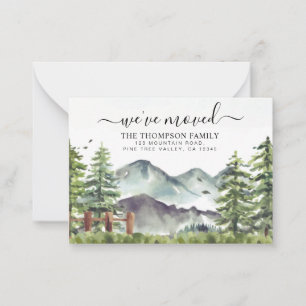 Carte De Correspondance Budget Forêt Montagne Nous avons déménagé Nouvelle
