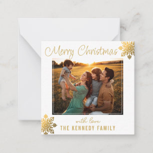 Carte De Correspondance Budget Gold Snowflake Mini Noël Holiday Photo