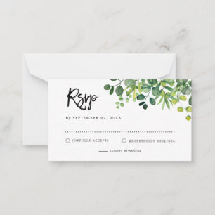 Carte De Correspondance BUDGET Jardin botanique verdure RSVP Mariage