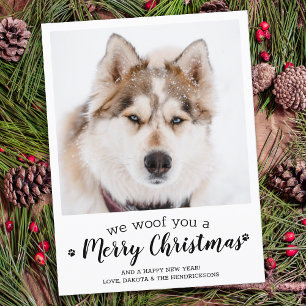 Carte De Correspondance Budget Joyeux chien de Noël moderne animal de comp
