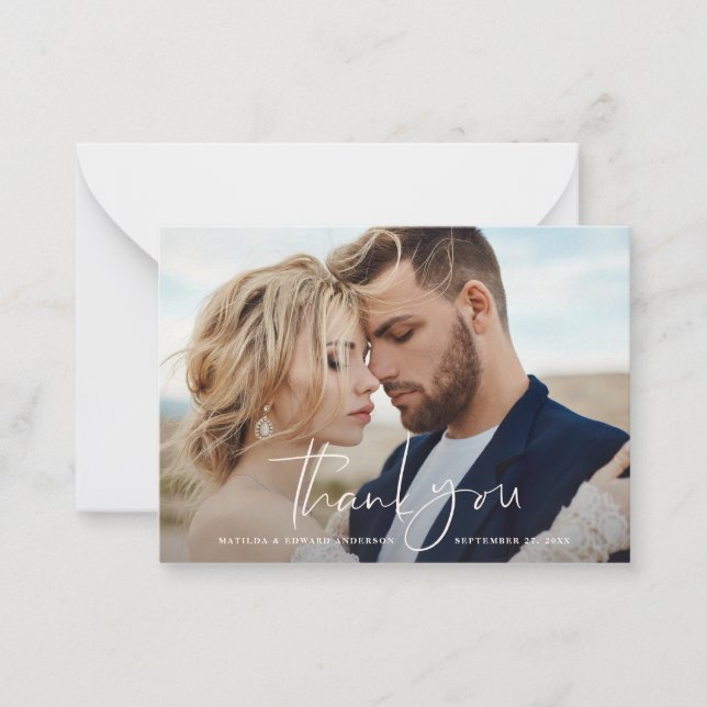 Carte De Correspondance budget photo mariage merci agrumes botanique (Devant)
