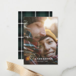Carte De Correspondance budget plaid back1 photo Christmas Holiday Card