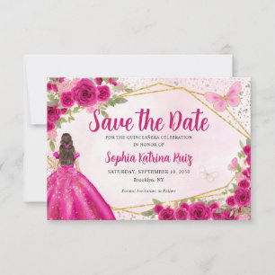 Carte De Correspondance Budget Rose Princesse Quinceañera Enregistrer la d