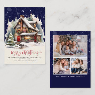 Carte De Correspondance Budget Rustic Winter Photo Joyeux Noël