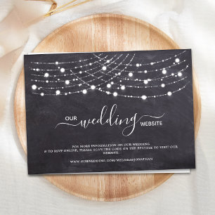 Carte De Correspondance Budget Rustique Chaîne Lumières Mariage QR Code RS