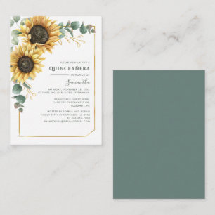 Carte De Correspondance Budget Sunflower Quinceanera 15e anniversaire Invi