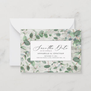 Carte De Correspondance budget vert Eucalyptus bois blanc Enregistrer la d