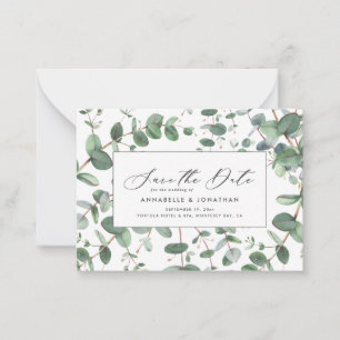 Carte De Correspondance budget vert Eucalyptus feuillage botanique moderne