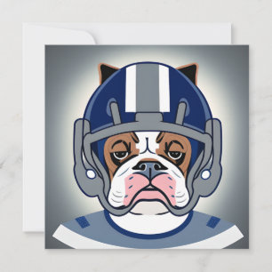 Carte De Correspondance Bulldog Jouant Au Football